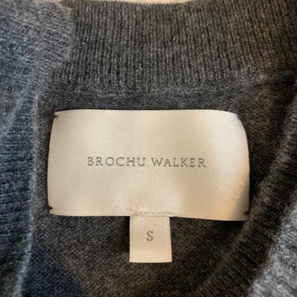 Brochu Walker Dress Women S Small Gray White Ebella Layered Looker Wool Cashmere - Picture 8 of 11